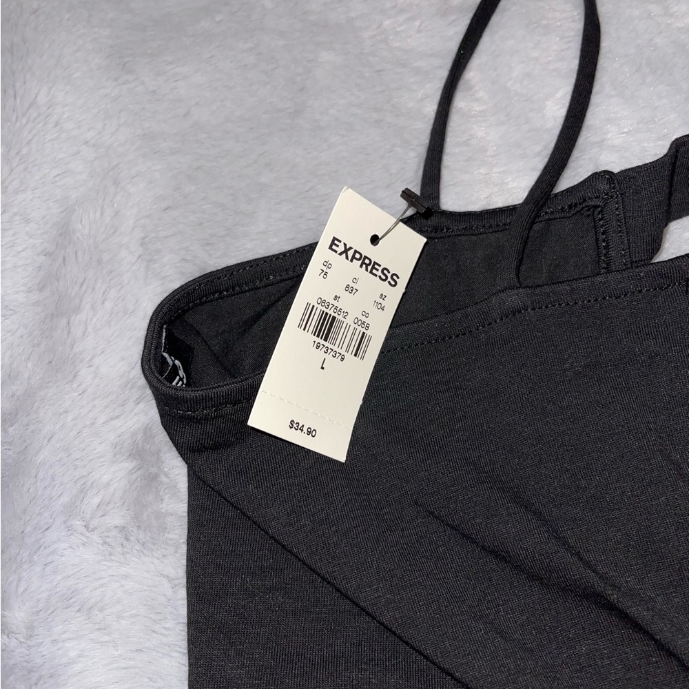 Express Black Tank Top with Side Cutouts Size Large